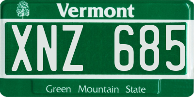 VT license plate XNZ685
