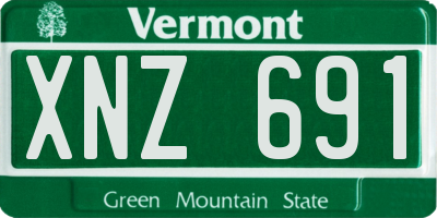 VT license plate XNZ691