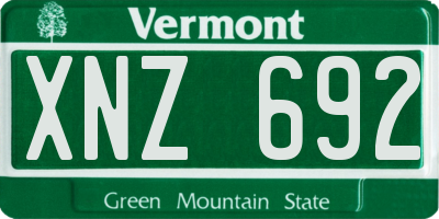 VT license plate XNZ692