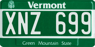 VT license plate XNZ699