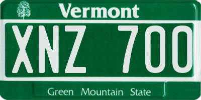 VT license plate XNZ700