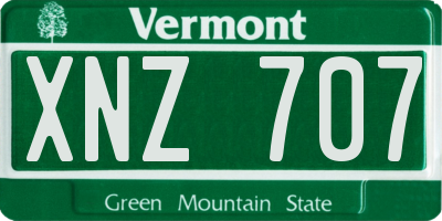 VT license plate XNZ707