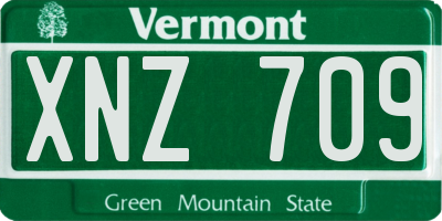 VT license plate XNZ709