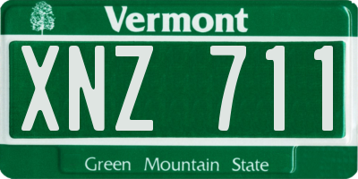 VT license plate XNZ711