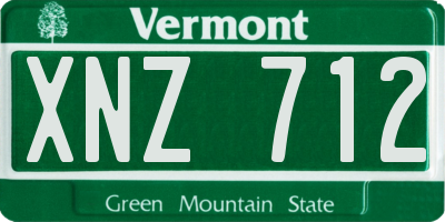 VT license plate XNZ712