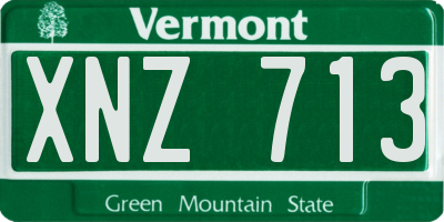 VT license plate XNZ713