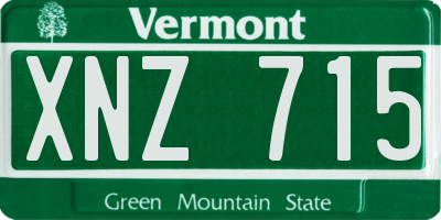 VT license plate XNZ715