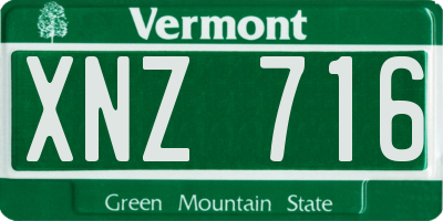 VT license plate XNZ716