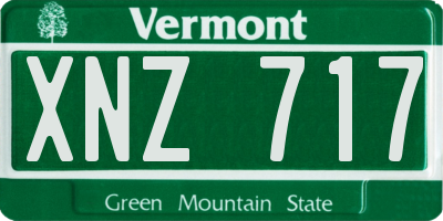 VT license plate XNZ717