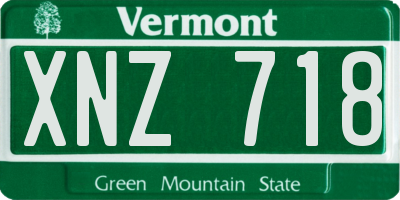 VT license plate XNZ718