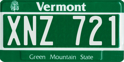 VT license plate XNZ721