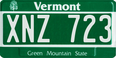 VT license plate XNZ723