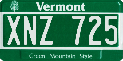 VT license plate XNZ725
