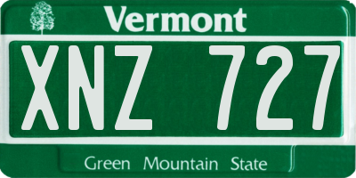 VT license plate XNZ727