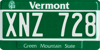 VT license plate XNZ728