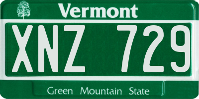VT license plate XNZ729