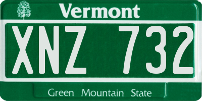 VT license plate XNZ732