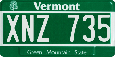 VT license plate XNZ735
