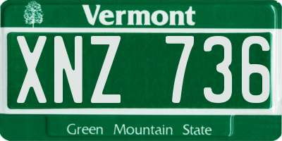 VT license plate XNZ736