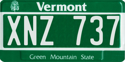 VT license plate XNZ737