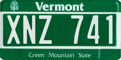 VT license plate XNZ741
