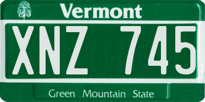 VT license plate XNZ745