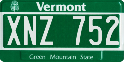 VT license plate XNZ752