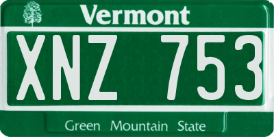 VT license plate XNZ753