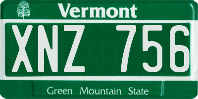 VT license plate XNZ756