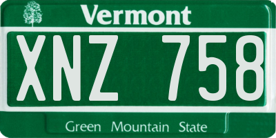 VT license plate XNZ758