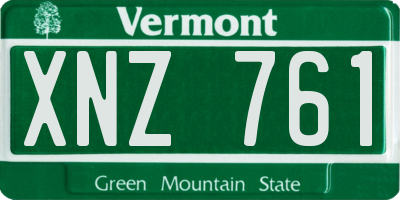 VT license plate XNZ761
