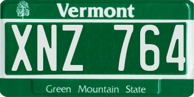 VT license plate XNZ764