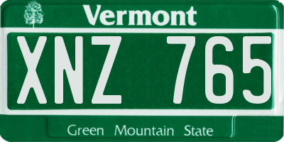 VT license plate XNZ765