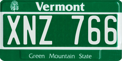 VT license plate XNZ766