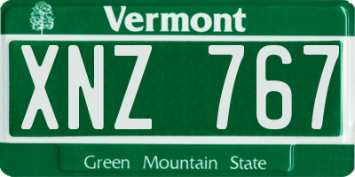 VT license plate XNZ767