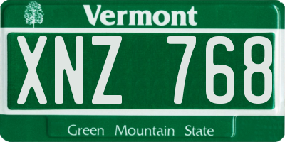 VT license plate XNZ768