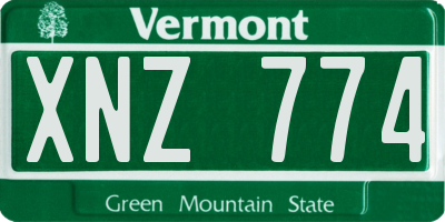 VT license plate XNZ774