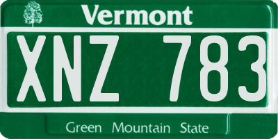 VT license plate XNZ783