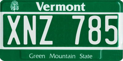 VT license plate XNZ785
