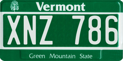 VT license plate XNZ786