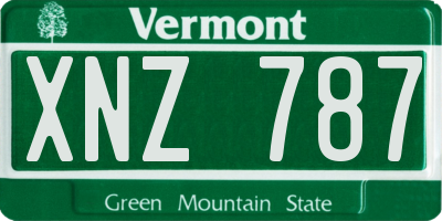 VT license plate XNZ787
