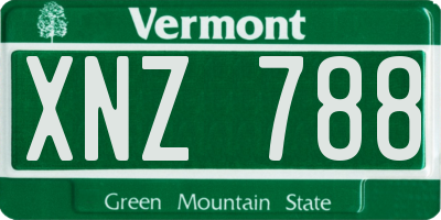 VT license plate XNZ788