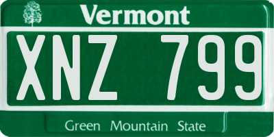 VT license plate XNZ799