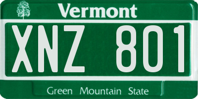VT license plate XNZ801