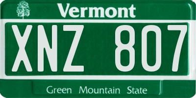VT license plate XNZ807