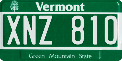 VT license plate XNZ810