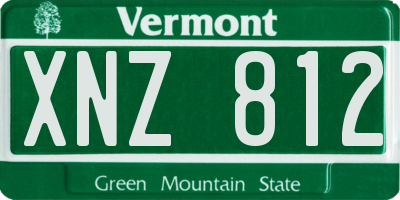 VT license plate XNZ812