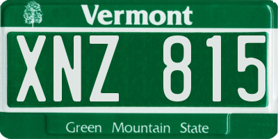 VT license plate XNZ815