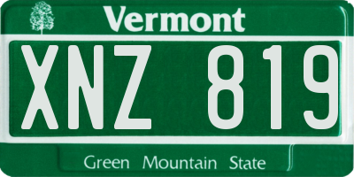 VT license plate XNZ819