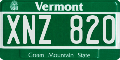 VT license plate XNZ820
